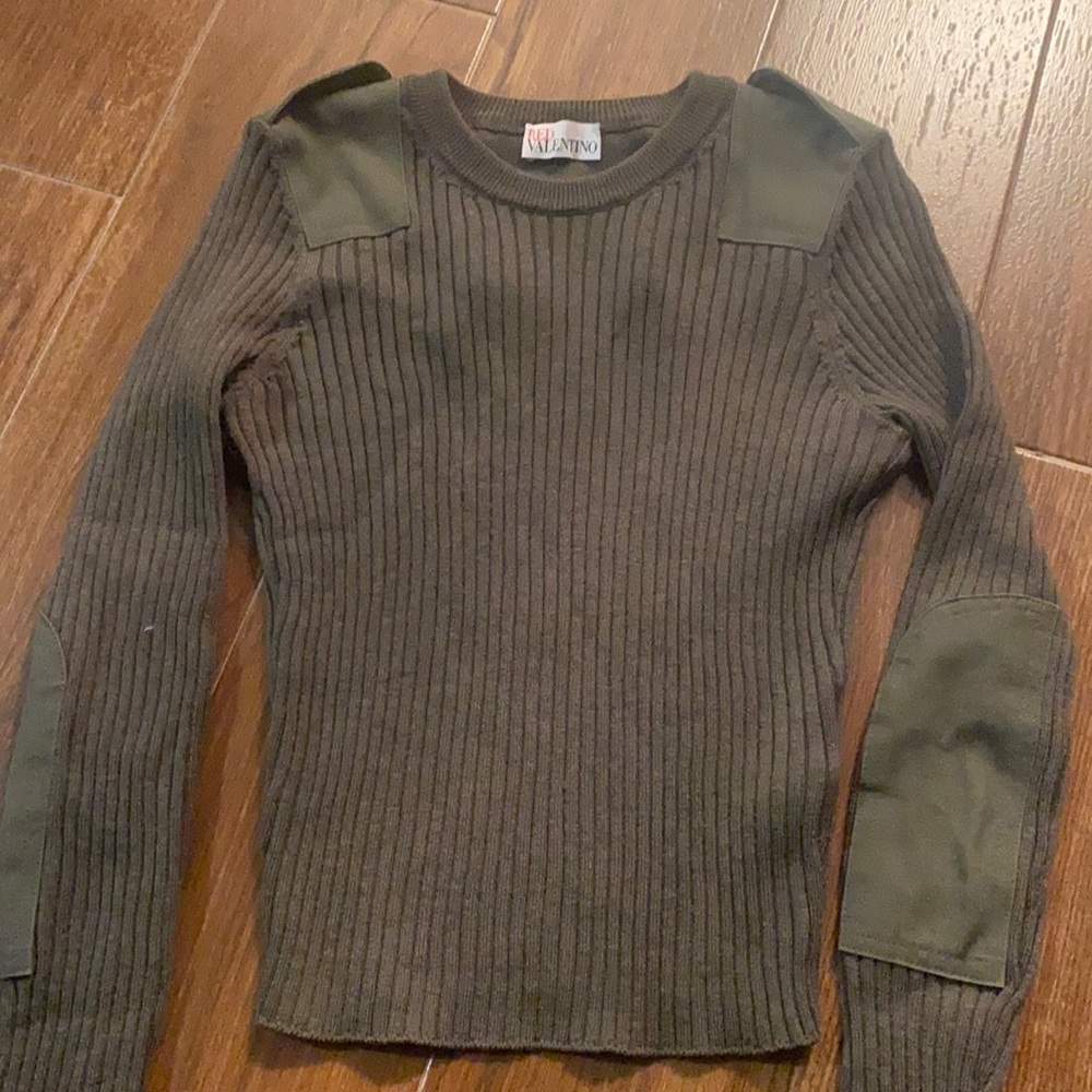 Red Valentino ribbed green sweater